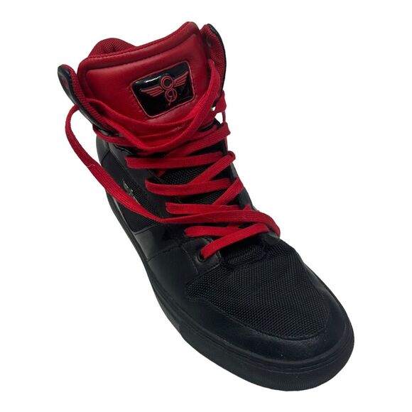 Creative Recreation Men's High Top Sneakers Black Red Leather Size 9.5 Athletic - Picture 4 of 9